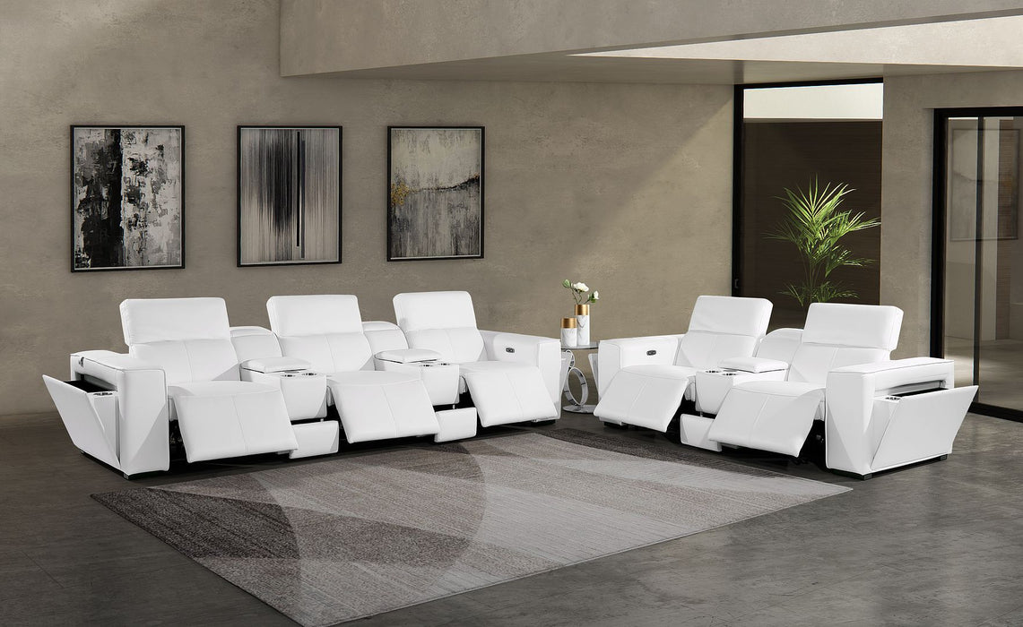 1224 - 8-Piece Modular Power Reclining Sofa & Loveseat Set In With 5 Power Recliners & Power Headrests