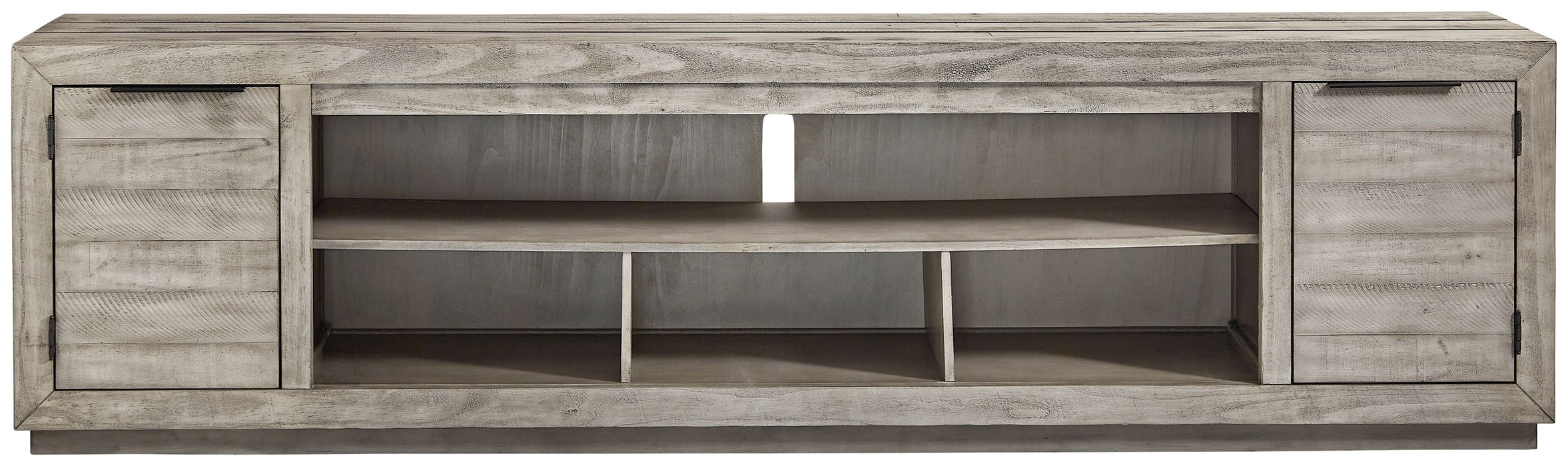Naydell - XL TV Stand w/Fireplace Option - Gray