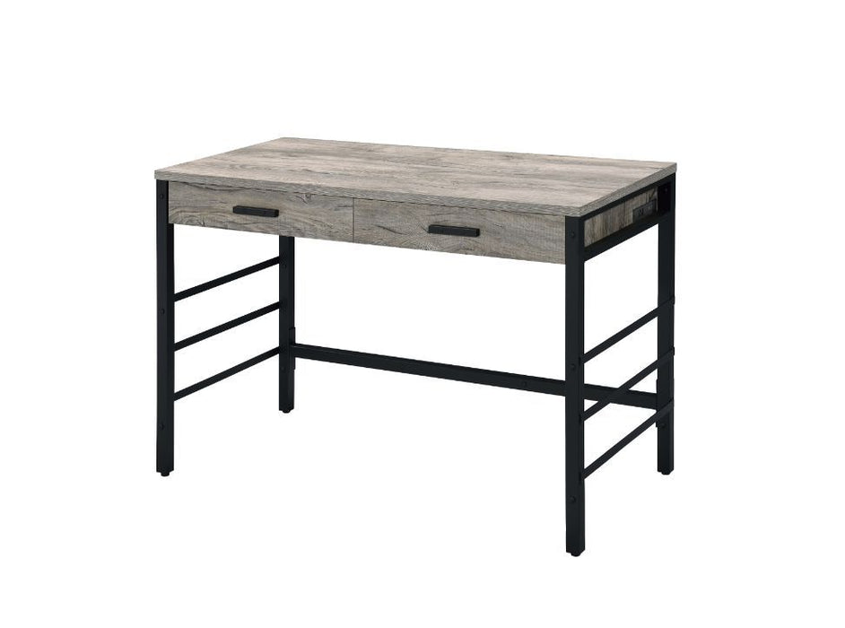 Disho - Writing Desk With USB - Light Weathered Oak & Black