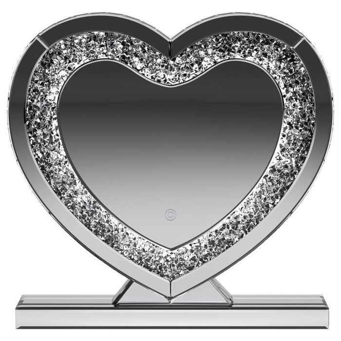 Euston - Heart Shaped Vanity Mirror - Silver