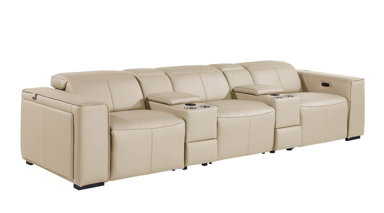 1224 - 8-Piece Modular Power Reclining Sofa & Loveseat Set In With 5 Power Recliners & Power Headrests
