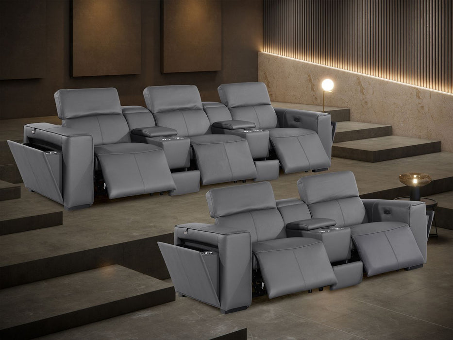 1224 - 8-Piece Modular Power Reclining Sofa & Loveseat Set In With 5 Power Recliners & Power Headrests