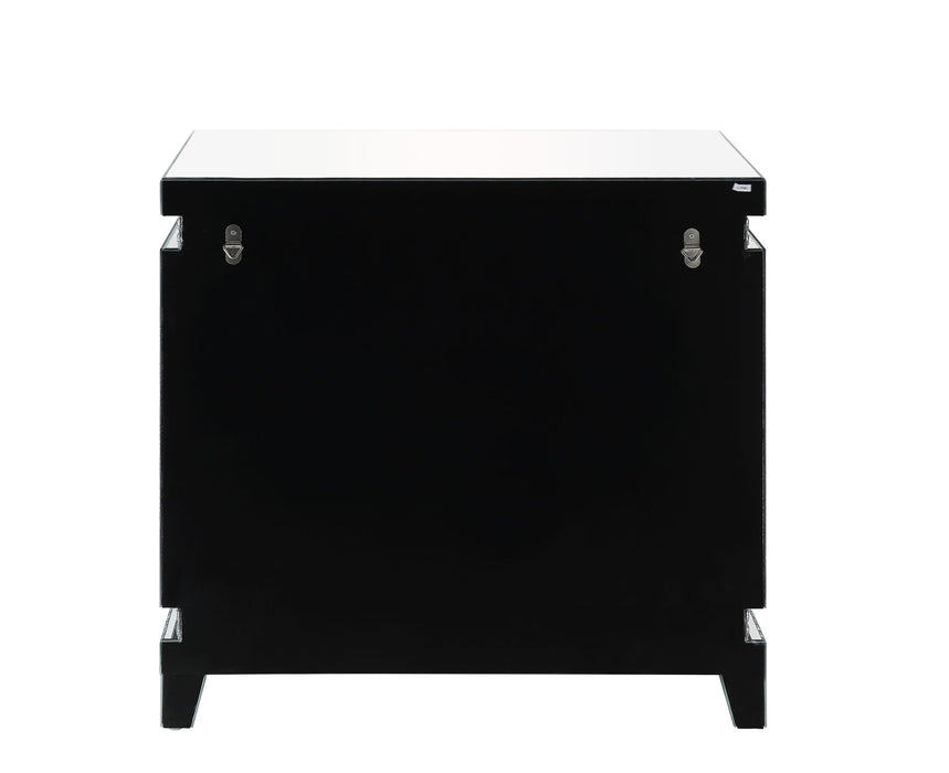 Lotus - 32" Console Cabinet - Mirrored & Faux Ice Cube Crystals