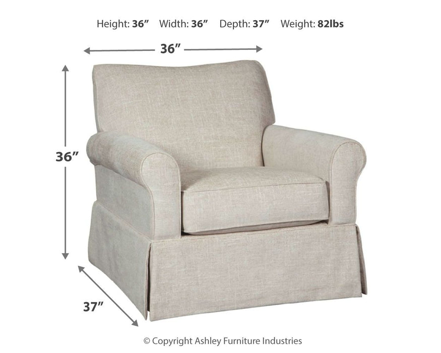 Searcy - Swivel Glider Accent Chair - Quartz