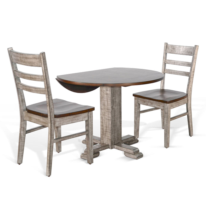 Drop Leaf Round 3 Piece Dining Set