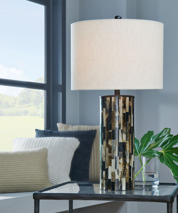 Ellford - Poly Table Lamp - Black / Brown / Cream