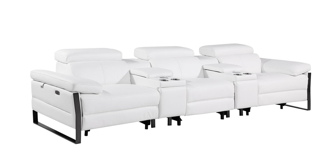 1246 - Modular Power Triple Reclining Dual Console Sofa With Power Reclining Headrests