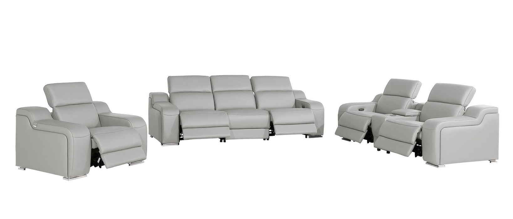 1116 - 7-Piece Modular Power Reclining Sofa, Loveseat & Chair Set In With 5 Power Recliners & Power Headrests