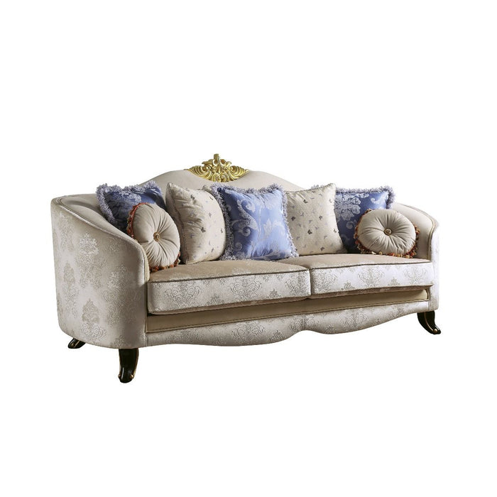 Sheridan - Sofa With 7 Pillows - Cream Fabric