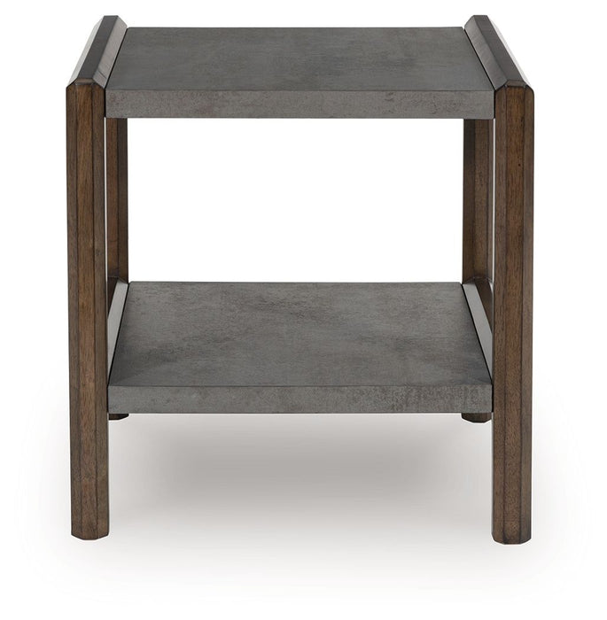 Kallenny - Rectangular End Table - Brown / Gray