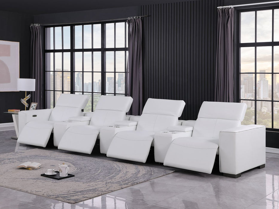 1208 - 7 Piece Leather Sofa With 4 Power Recliners And Power Headrests