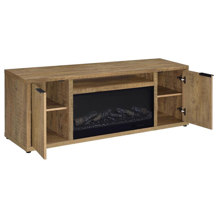 Fuller - 60" 2-Door TV Stand Fireplace Media Console - Mango