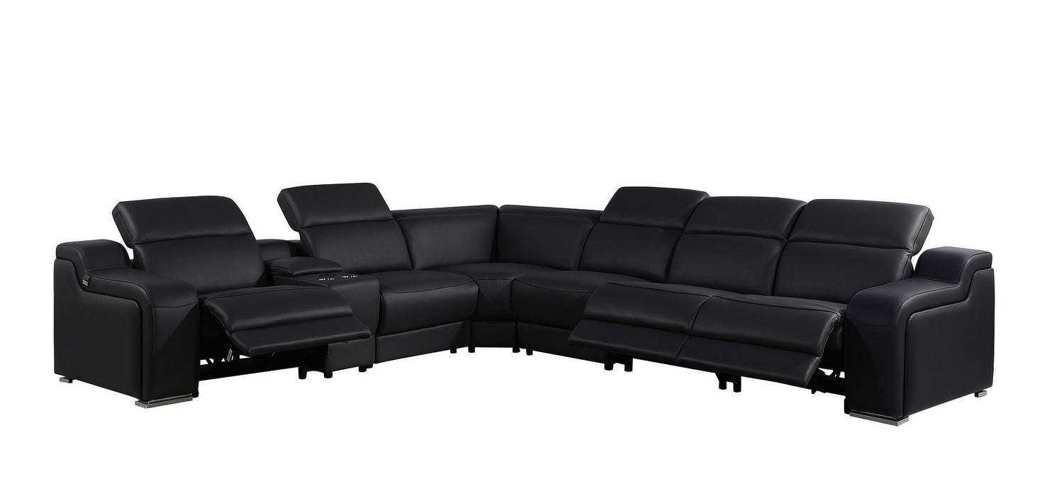 1116 - 7-Piece L-Shaped Sectional Sofa In With 3 Power Recliners & Power Headrests