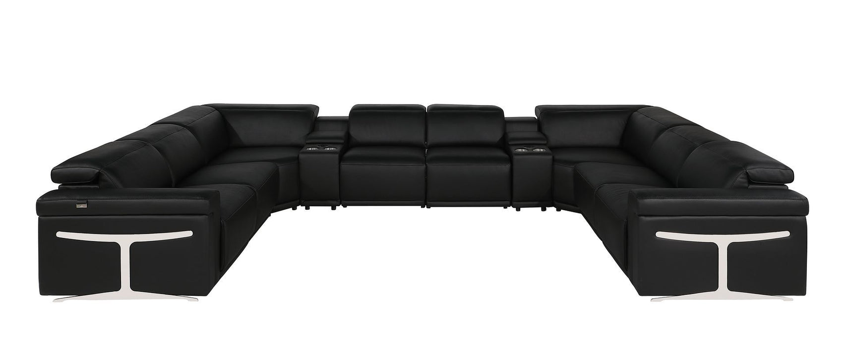 1126 - 10-Piece U-Shaped Sectional Sofa In With 4 Power Recliners & Power Headrests