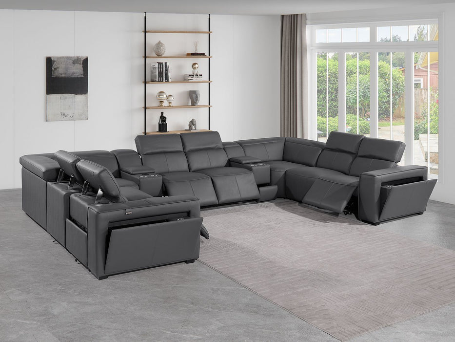 1224 - 10-Piece U-Shaped Sectional Sofa In With 4 Power Recliners & Power Headrests