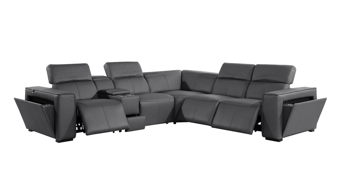 1224 - 6-Piece L-Shaped Sectional Sofa In With 3 Power Recliners & Power Headrests