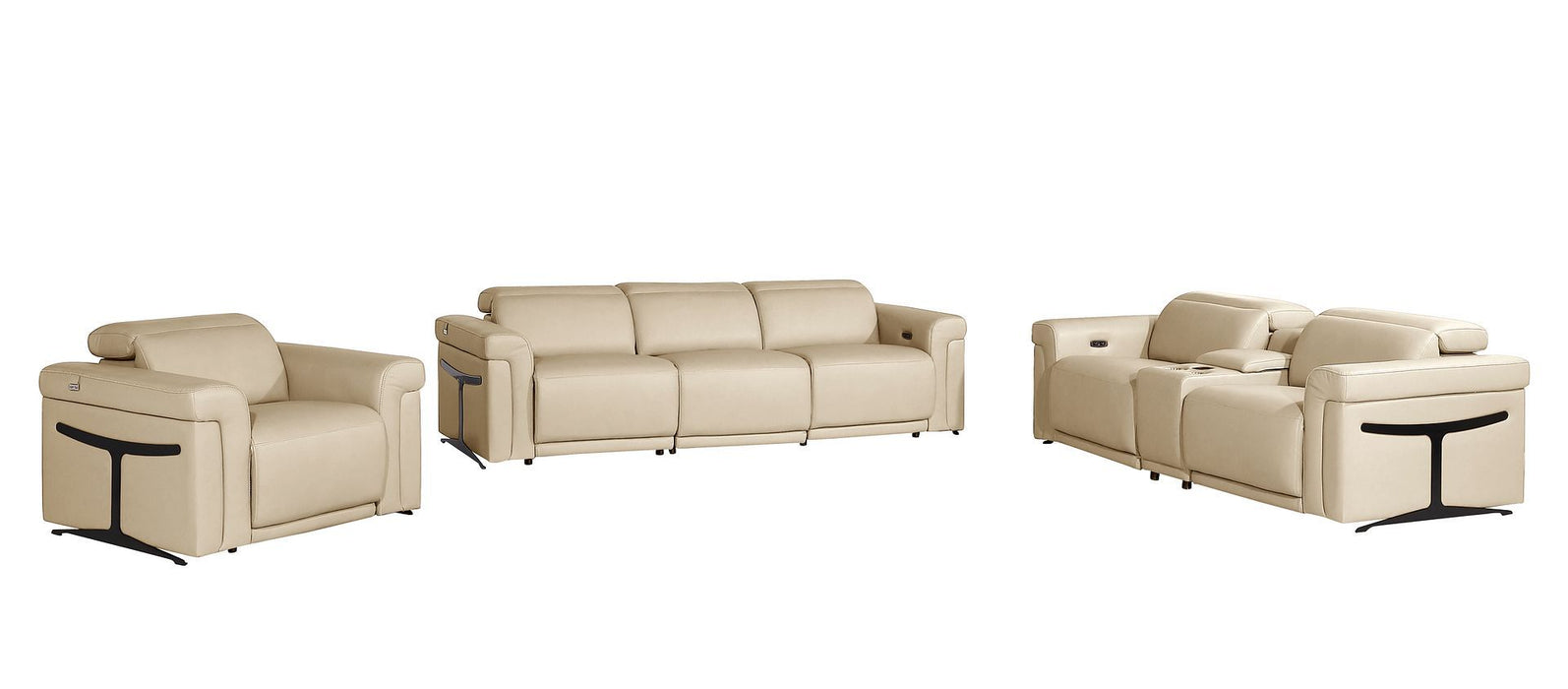 1126 - 7-Piece Modular Power Reclining Sofa, Loveseat & Chair Set In With 6 Power Recliners & Power Headrests