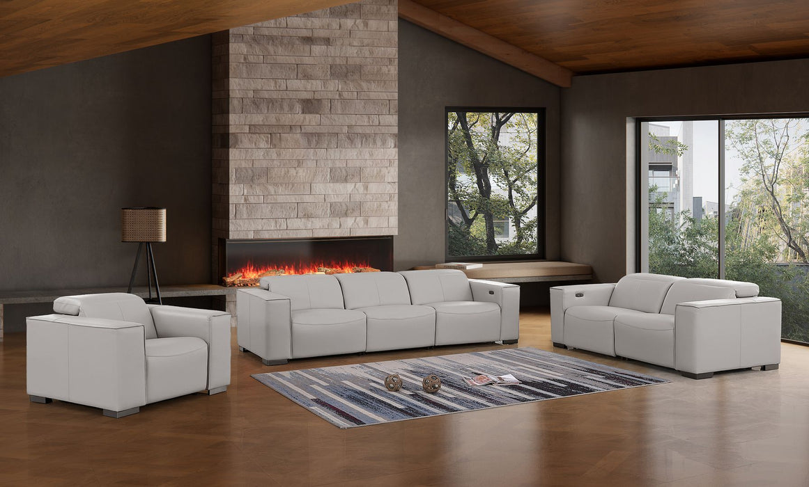 1208 - Leather Reclining Set (Sofa, Loveseat & Chair With 6 Power Recliners)