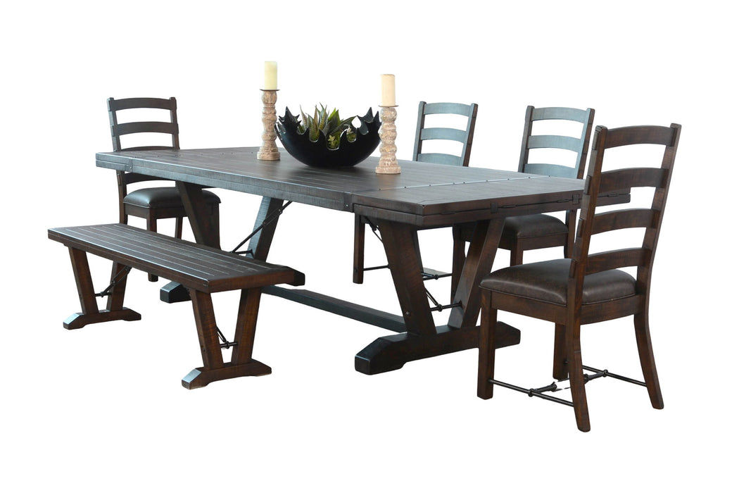 Yellowstone Folding Leaf Extension 6 Piece Dining Set - Tobacco Leaf