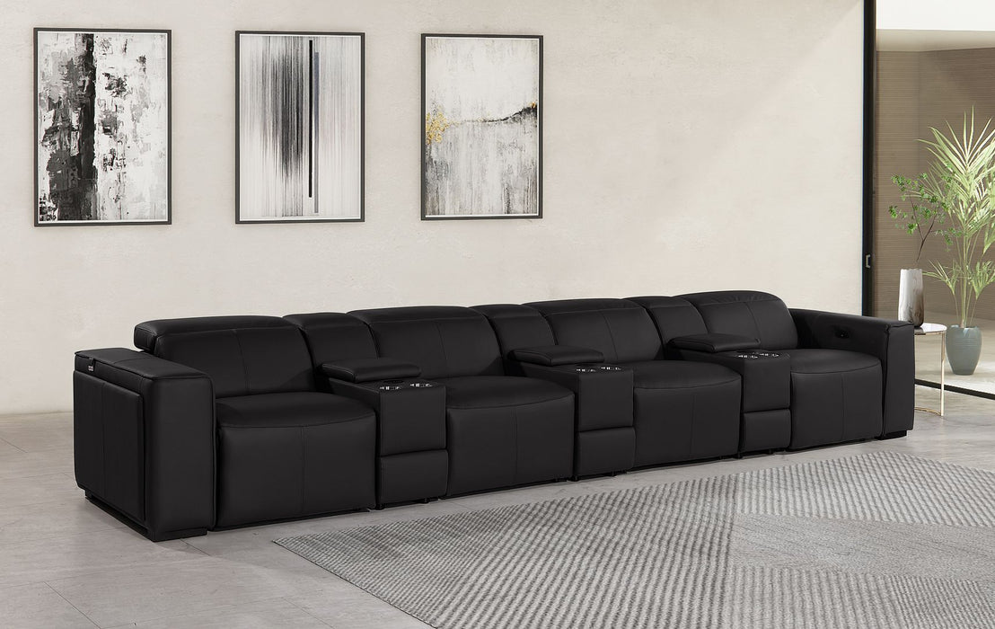 1224 - 7-Piece Modular Power Reclining Sofa In With 4 Power Recliners & Power Headrests