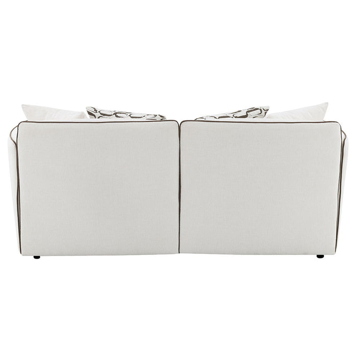 Yolanda - Loveseat With 4 Pillows - Beige Chenille