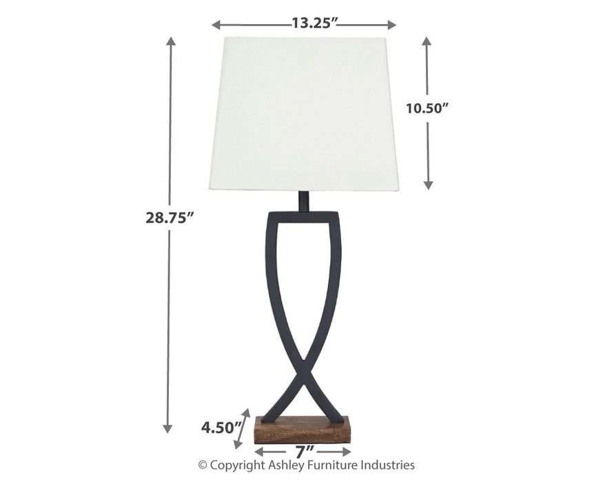 Makara - Metal Table Lamp (Set of 2) - Black / Brown