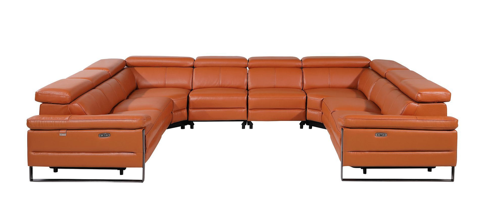 1246 - 8-Piece U-Shaped Modular Power Reclining Sectional With 4 Power Recliners And Power Headrests
