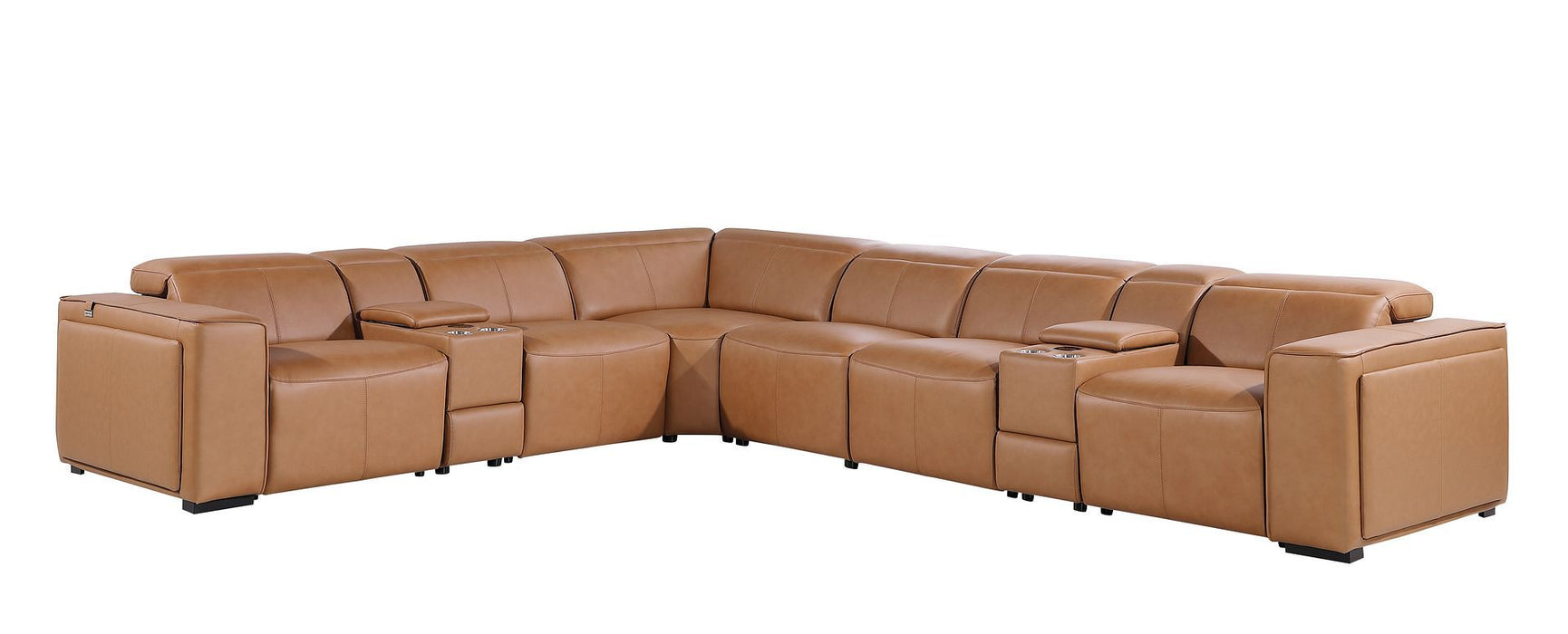 1224 - 8-Piece L-Shaped Sectional Sofa In With 3 Power Recliners & Power Headrests