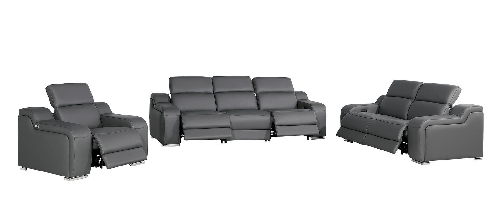 1116 - 6-Piece Modular Power Reclining Sofa, Loveseat & Chair Set In With 5 Power Recliners & Power Headrests