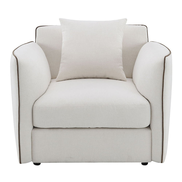 Yolanda - Chair With Pillow - Beige Chenille