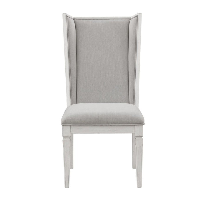 Katia - Hostess Chair (Set of 2) - Light Gray Linen & Weathered White