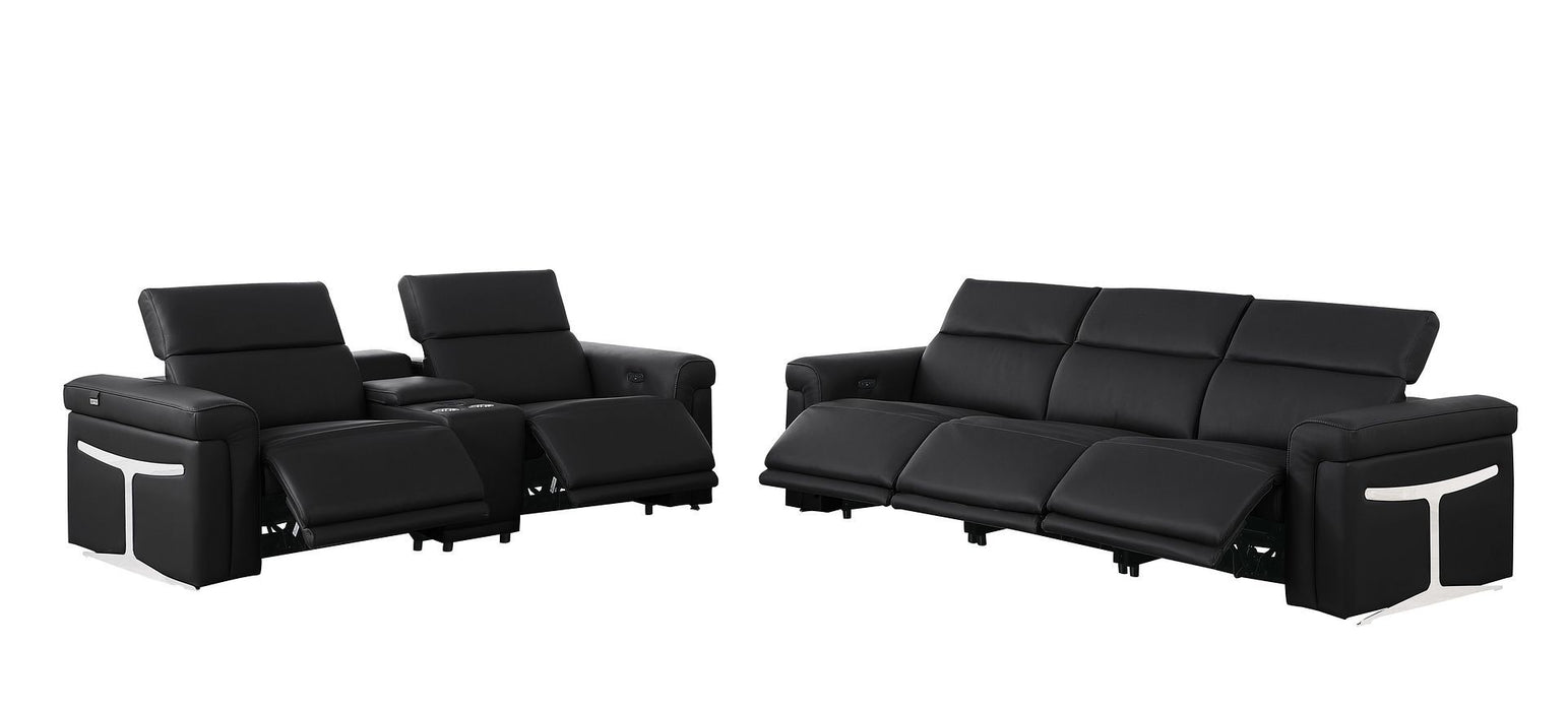 1126 - 6-Piece Modular Power Reclining Sofa And Console Loveseat Set In With 5 Power Recliners & Power Headrests
