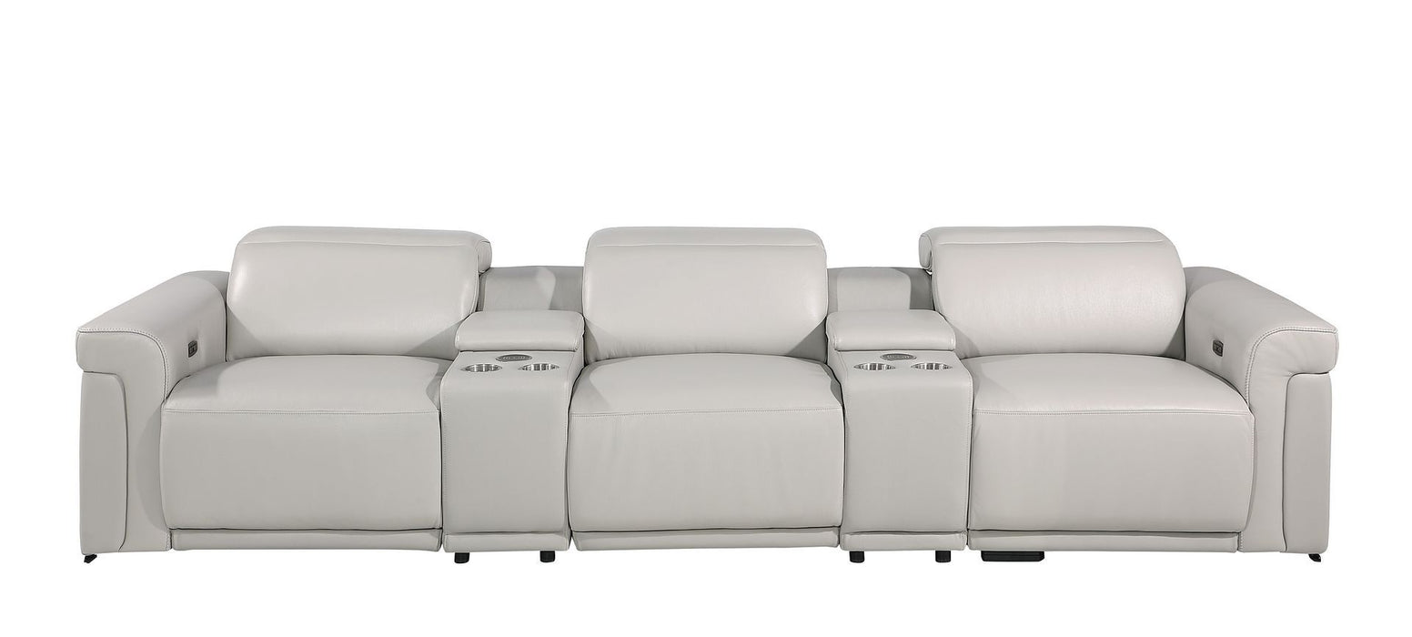 1126 - 5-Piece Modular Power Reclining Sofa In With 3 Power Recliners & Power Headrests