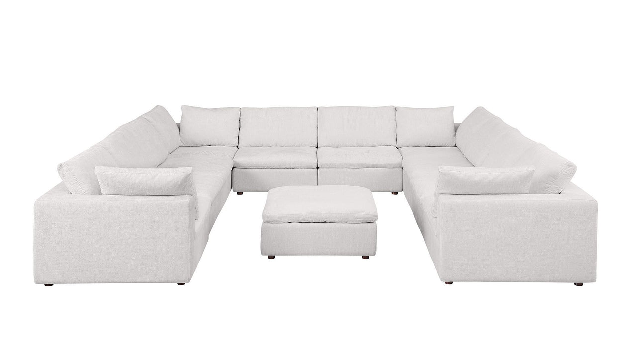 1100 - 11-Piece U-Shaped Sectional In Italian Fabric - Pearl
