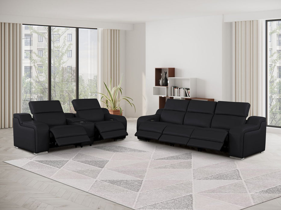 1116 - 6-Piece Modular Power Reclining Sofa And Console Loveseat Set In With 5 Power Recliners & Power Headrests