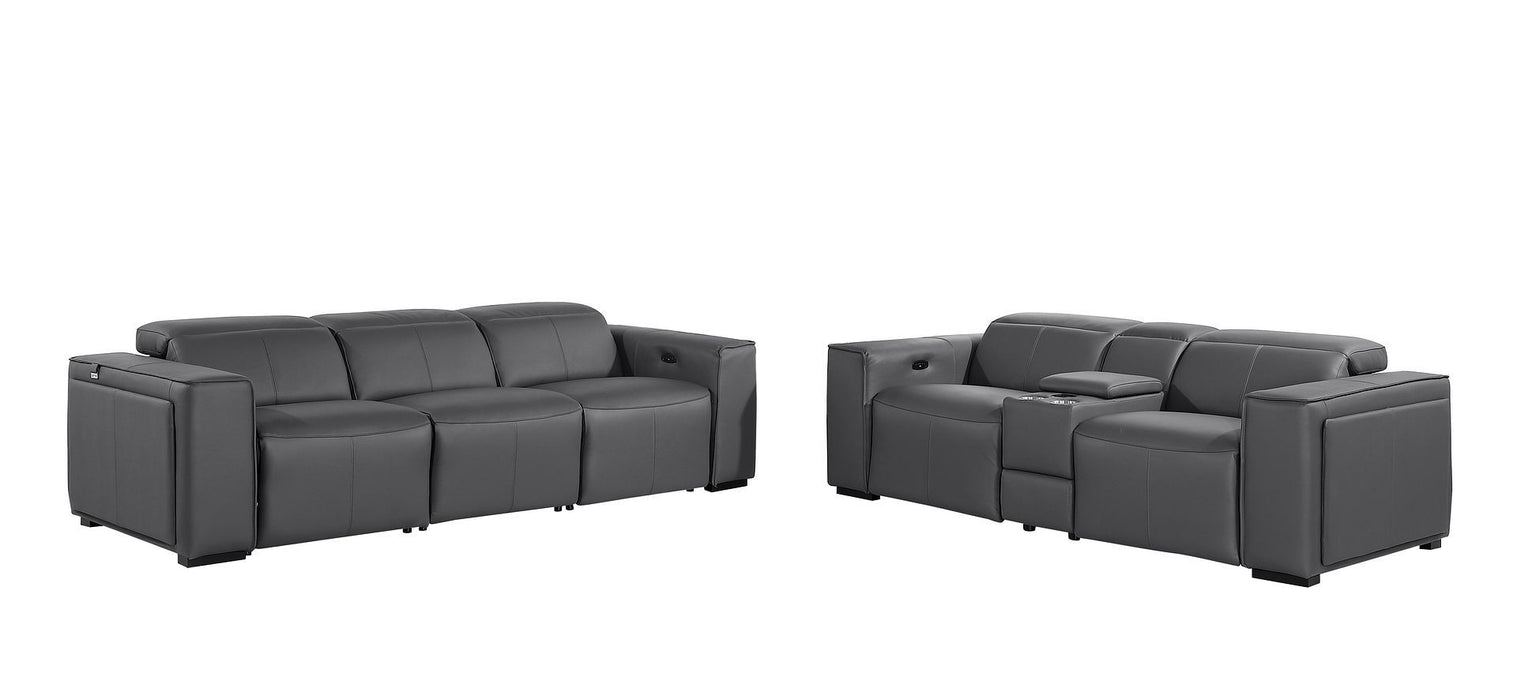 1224 - 6-Piece Modular Power Reclining Sofa And Console Loveseat Set In With 5 Power Recliners & Power Headrests