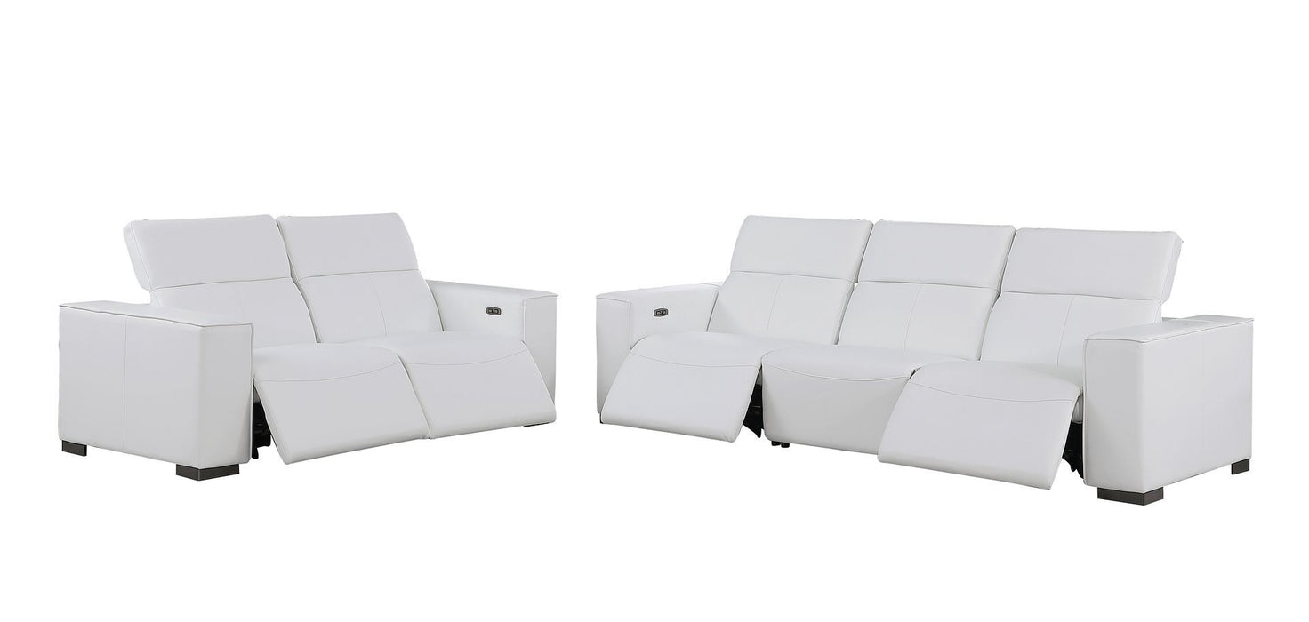 1208 - Leather Reclining Set (Sofa & Loveseat With 4 Power Recliner)