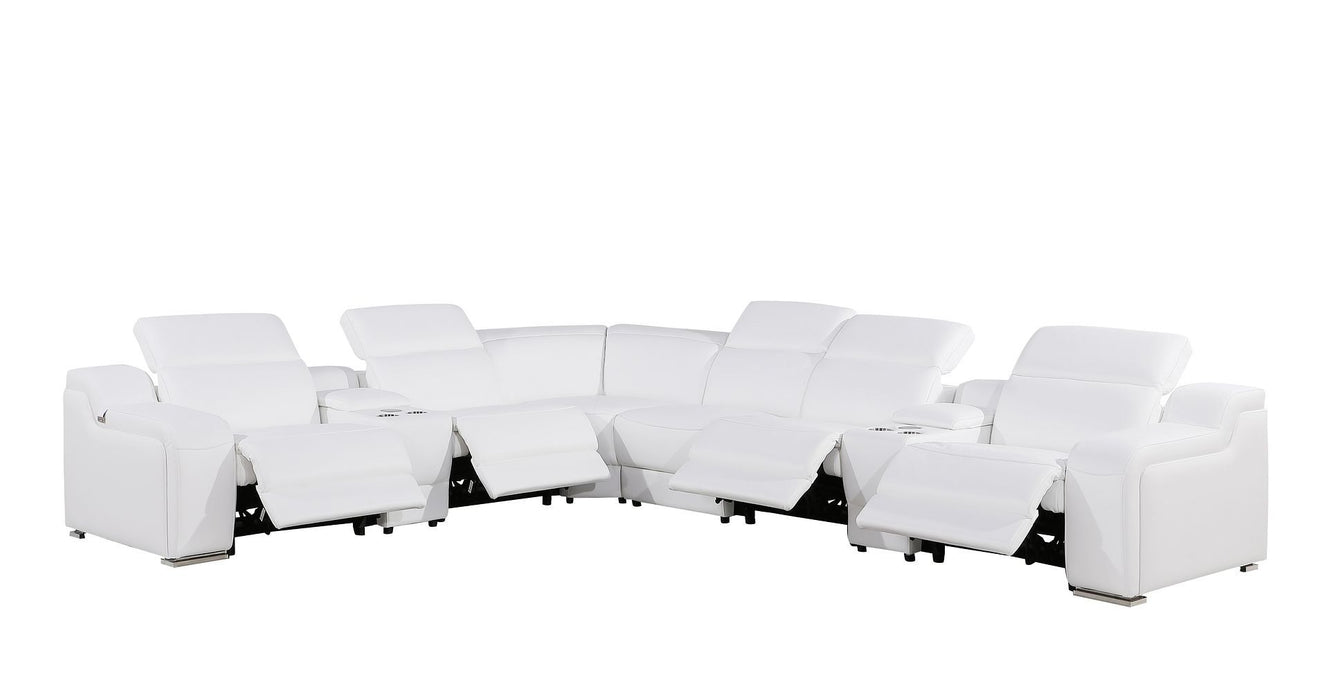 1116 - 8-Piece L-Shaped Sectional Sofa In With 4 Power Recliners & Power Headrests