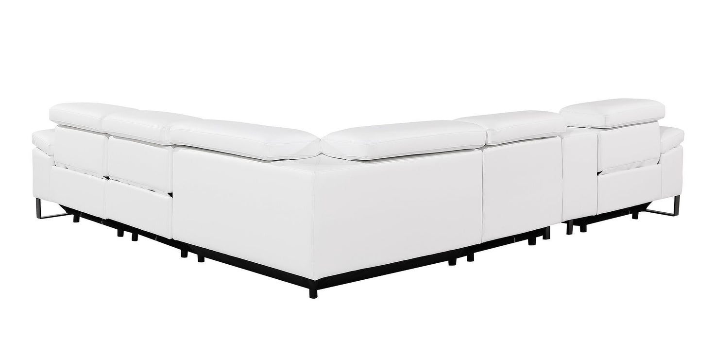 1246 - 6-Piece L-Shaped Modular Power Reclining Sectional With 3 Power Recliners And Power Headrests