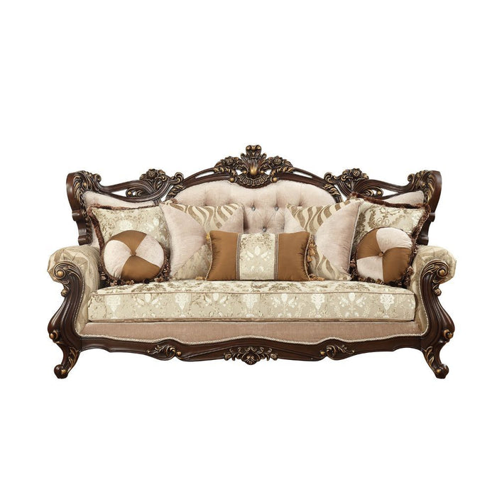 Shalisa - Sofa With 7 Pillows Same Lv01585) - Fabric & Walnut