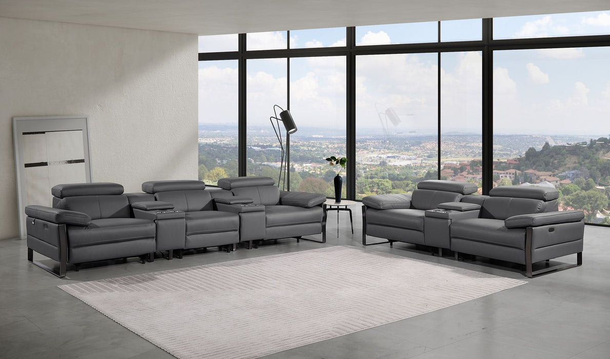 1246 - Modular Power Reclining Dual Console Sofa And Console Loveseat Set With Power Headrests