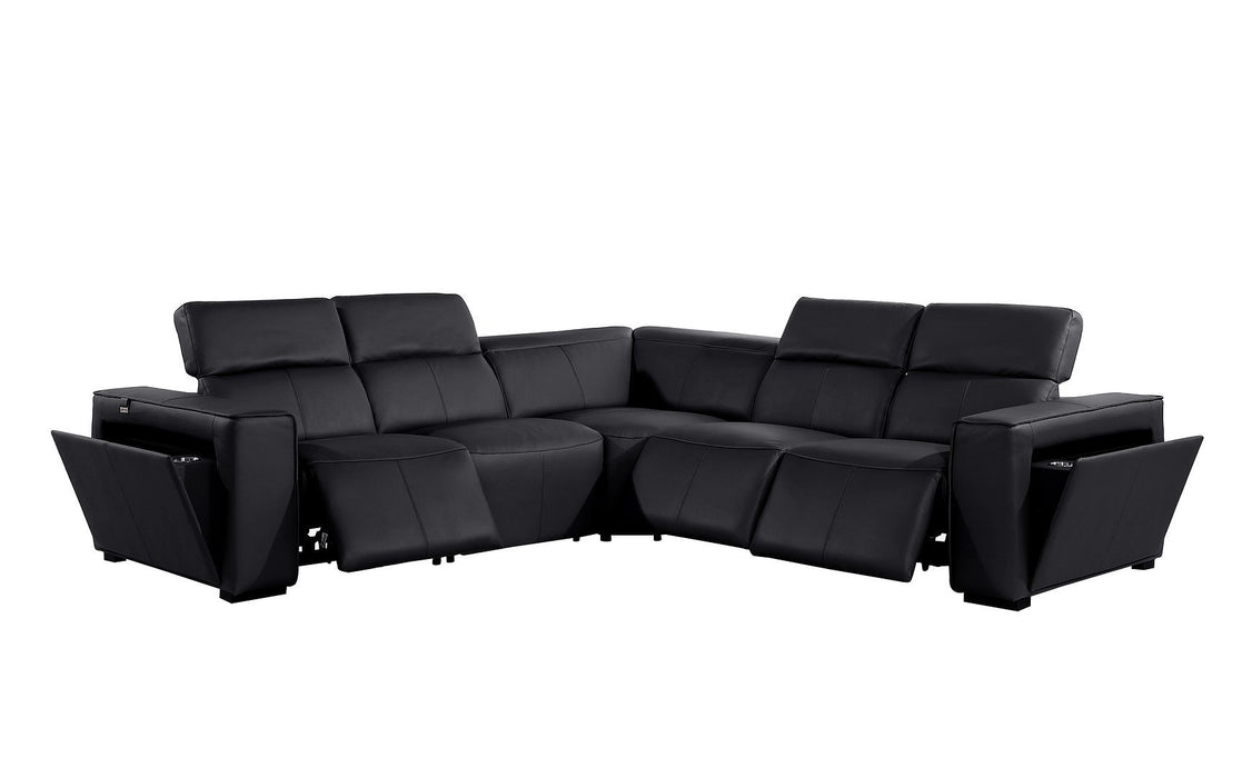 1224 - 5-Piece L-Shaped Sectional Sofa In With 3 Power Recliners & Power Headrests