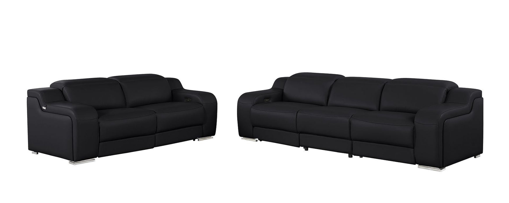 1116 - 5-Piece Modular Power Reclining Sofa And Loveseat Set In With 4 Power Recliners & Power Headrests