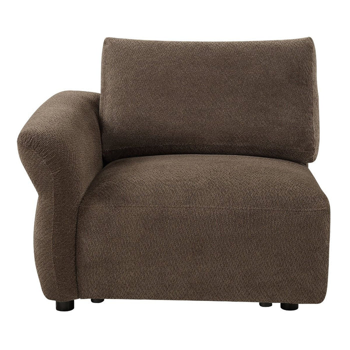 Theodore - Modular Left Facing Arm Chair - Brown Chenille