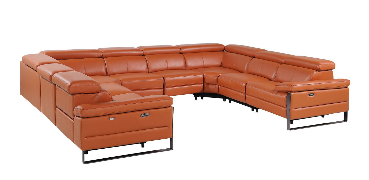 1246 - 8-Piece U-Shaped Modular Power Reclining Sectional With 4 Power Recliners And Power Headrests