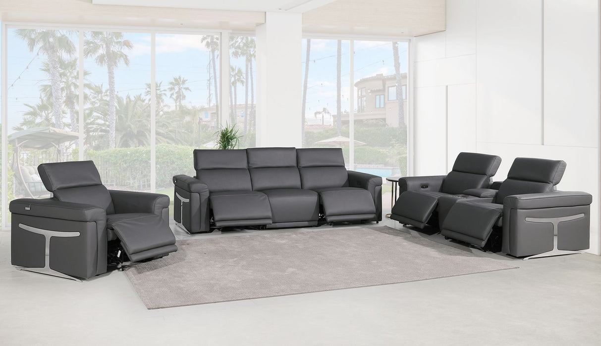1126 - 7-Piece Modular Power Reclining Sofa, Loveseat & Chair Set In With 5 Power Recliners & Power Headrests