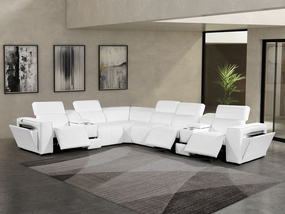 1224 - 8-Piece L-Shaped Sectional Sofa In With 3 Power Recliners & Power Headrests