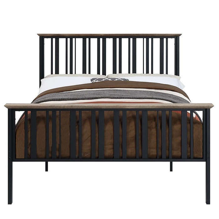 Zudora - Full Bed - Antique Oak & Black