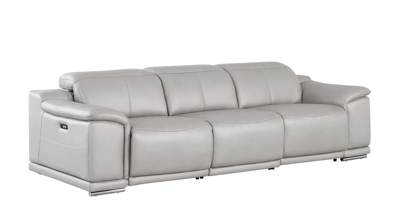2679 - Genuine Leather Sofa With 3 Power Recliners