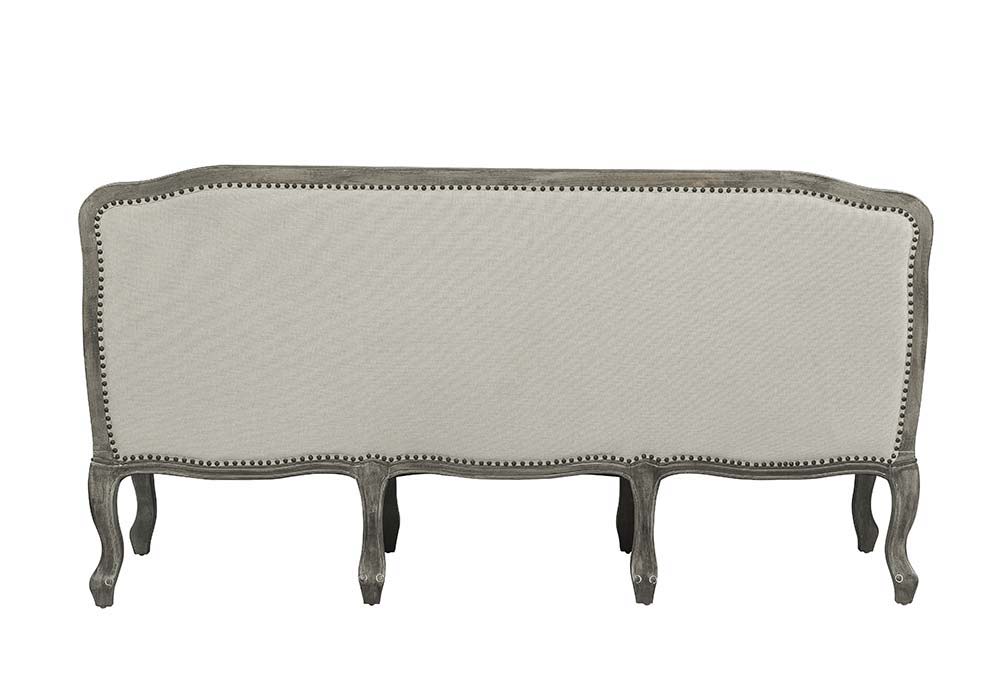 Tania - Sofa With 3 Pillows - Cream Linen & Gray